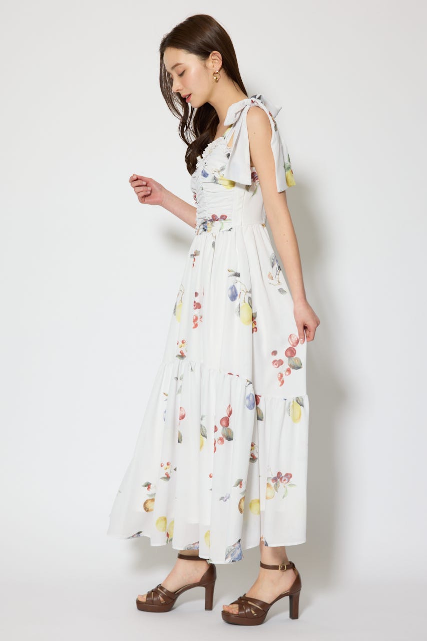 リボンディティールティアードキャミワンピース WHT S