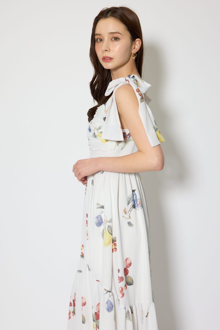 リボンディティールティアードキャミワンピース WHT S