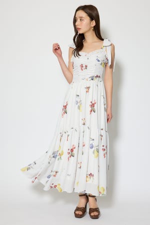 リボンディティールティアードキャミワンピース