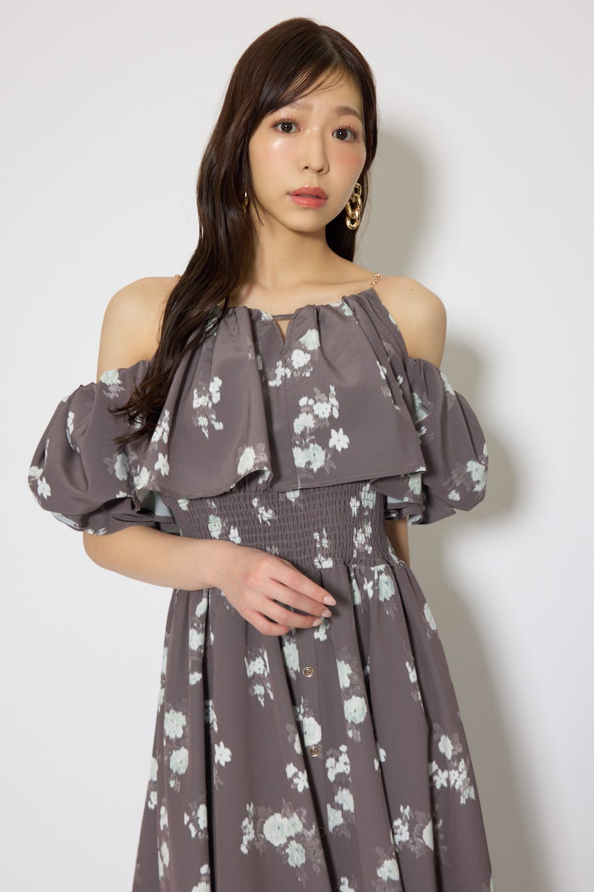 ウエストシャーリング2WAYフレアワンピース BRN S