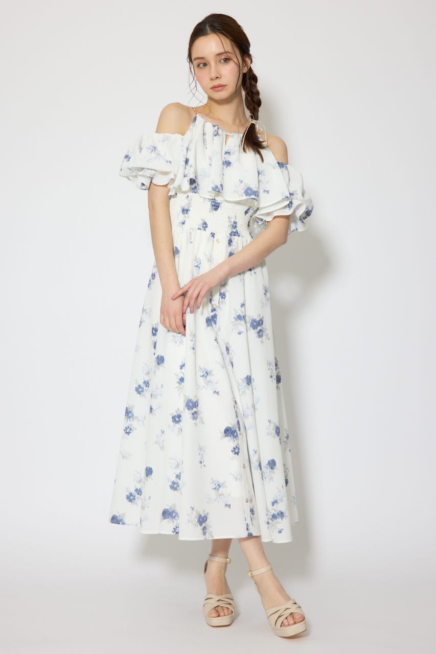 ウエストシャーリング2WAYフレアワンピース WHT S