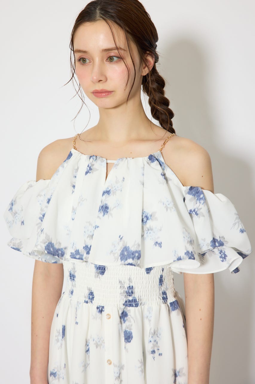 ウエストシャーリング2WAYフレアワンピース WHT S