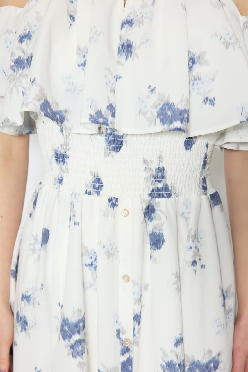 ウエストシャーリング2WAYフレアワンピース WHT S