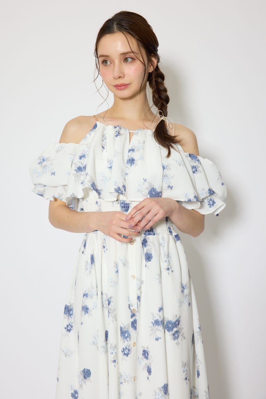 ウエストシャーリング2WAYフレアワンピース WHT S