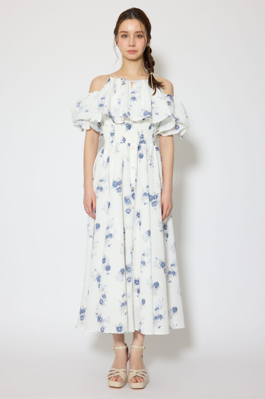 ウエストシャーリング2WAYフレアワンピース WHT S