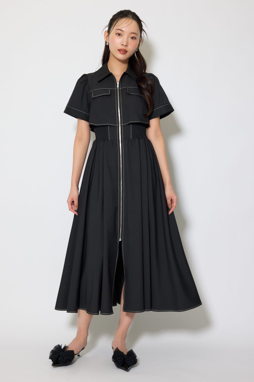 バストフレアワンピース BLK M