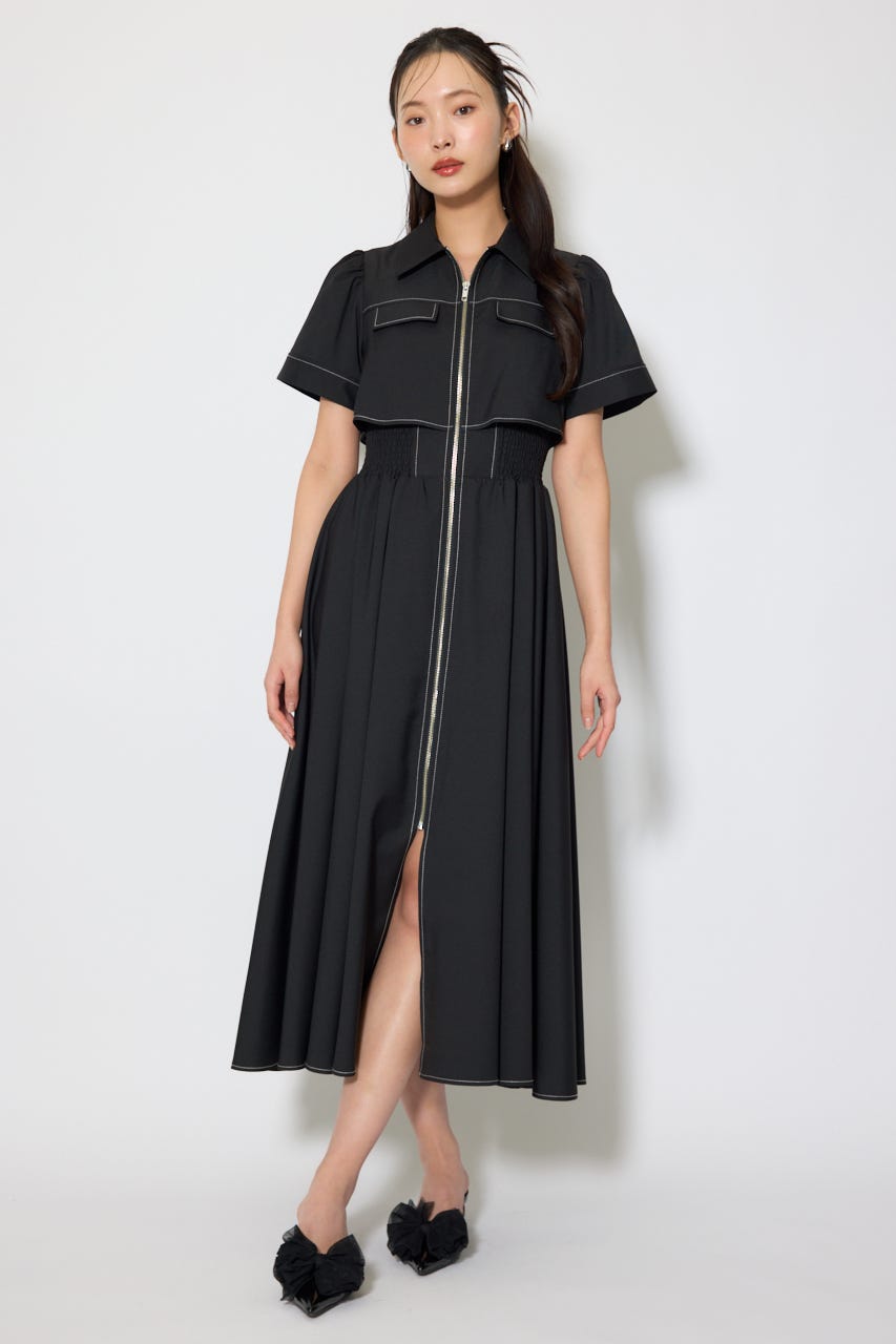 バストフレアワンピース BLK M