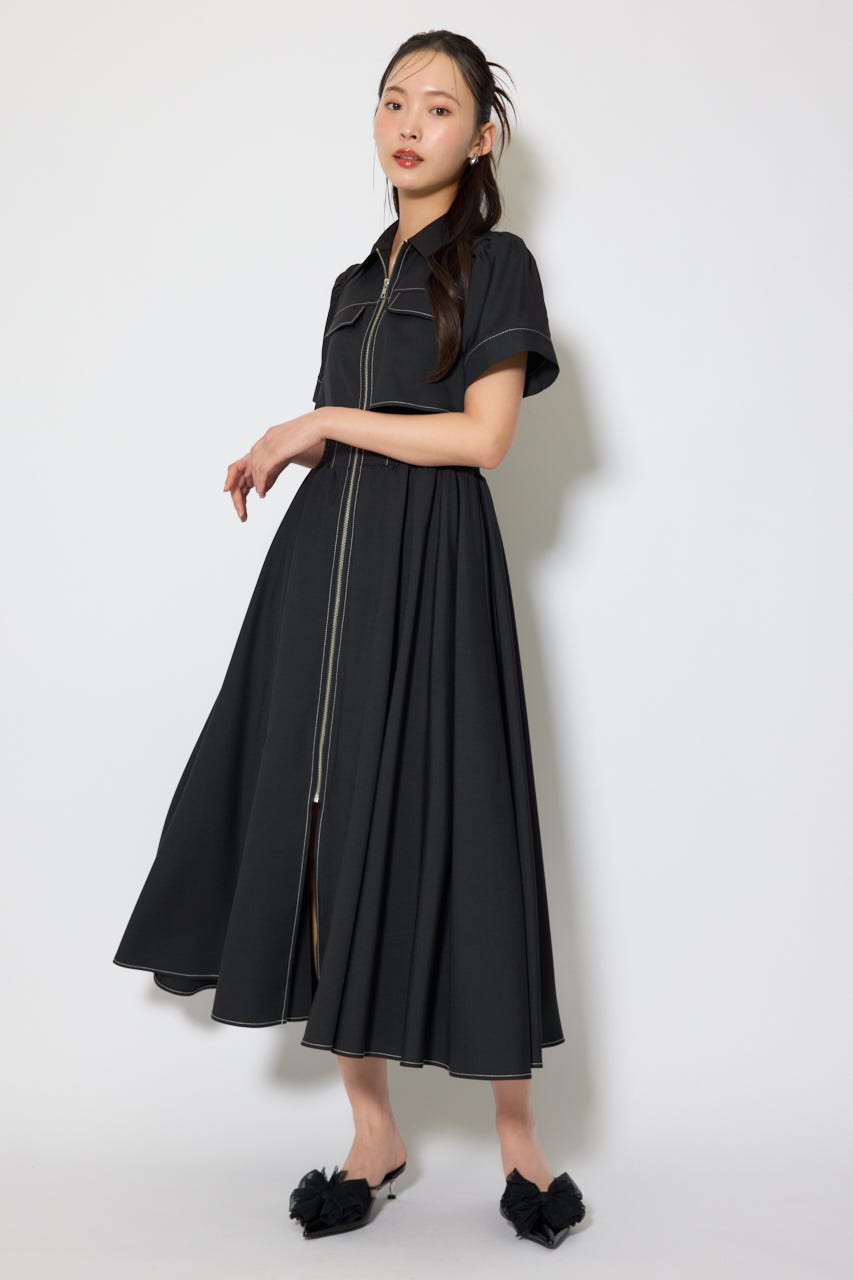 バストフレアワンピース BLK M