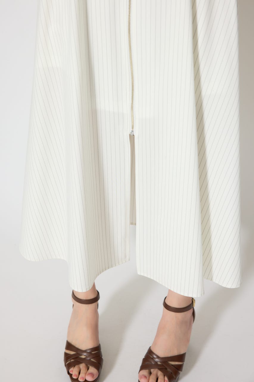 バストフレアワンピース 柄WHT S