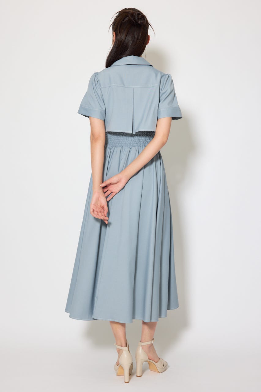 バストフレアワンピース L/BLU S