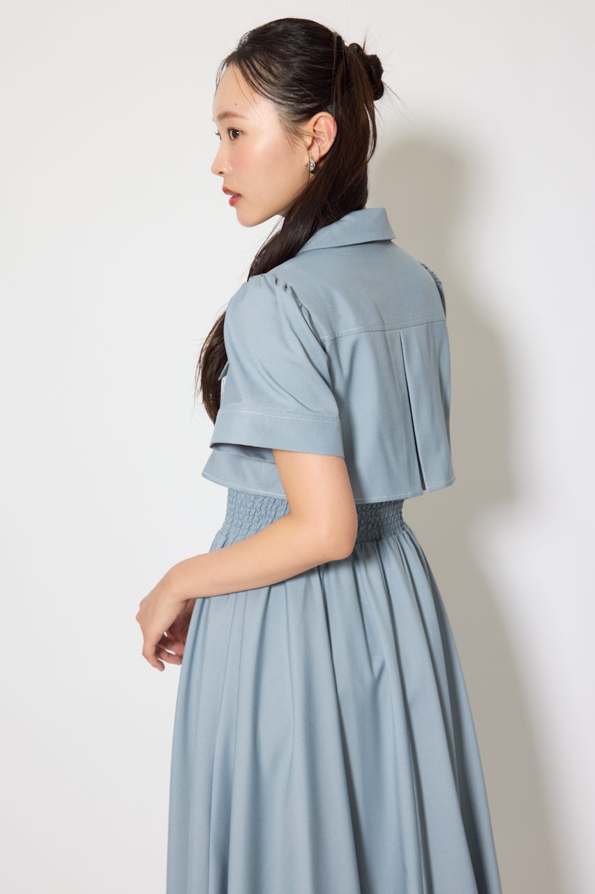 バストフレアワンピース L/BLU S