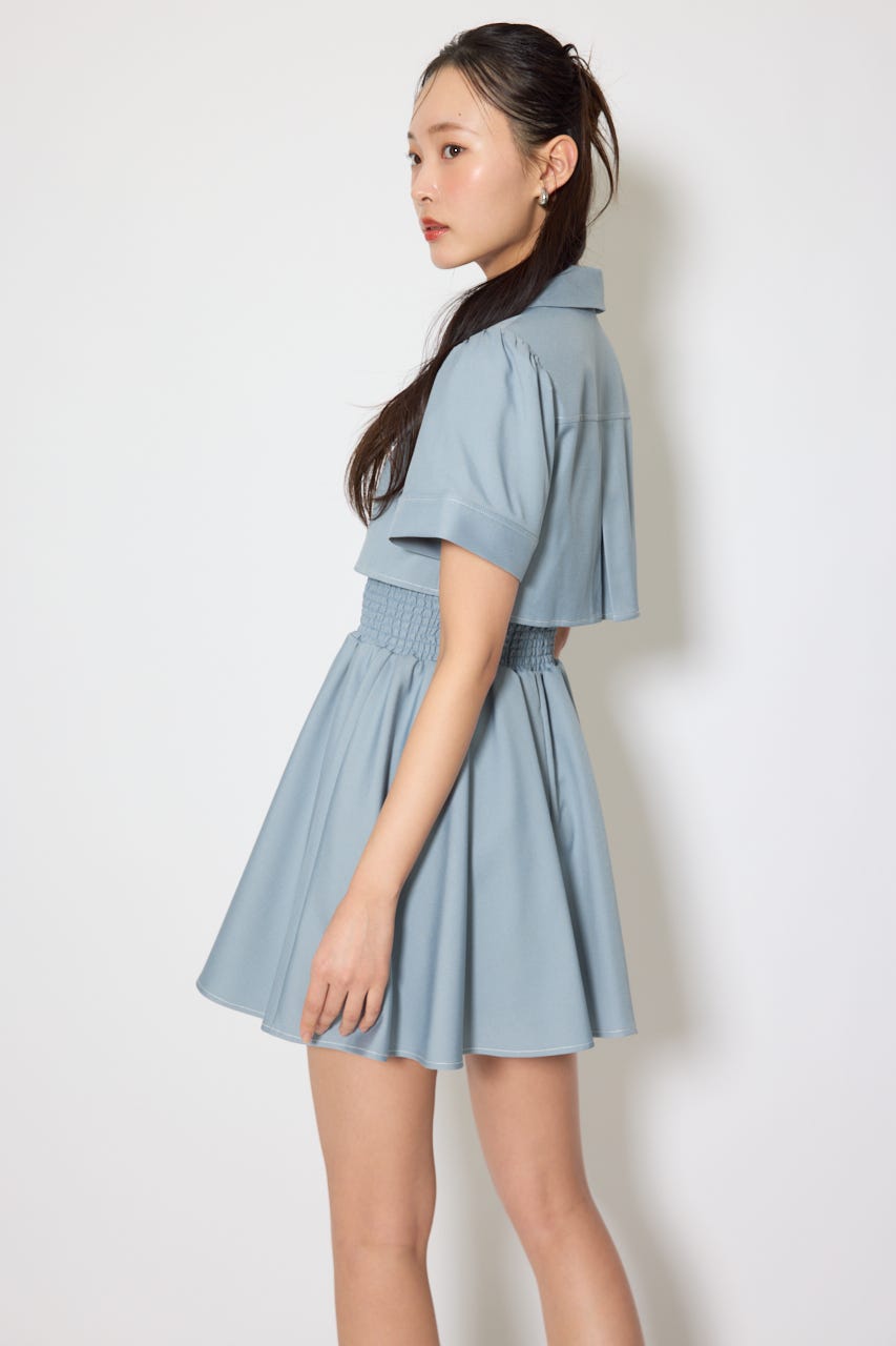 バストフレアミニワンピース L/BLU M