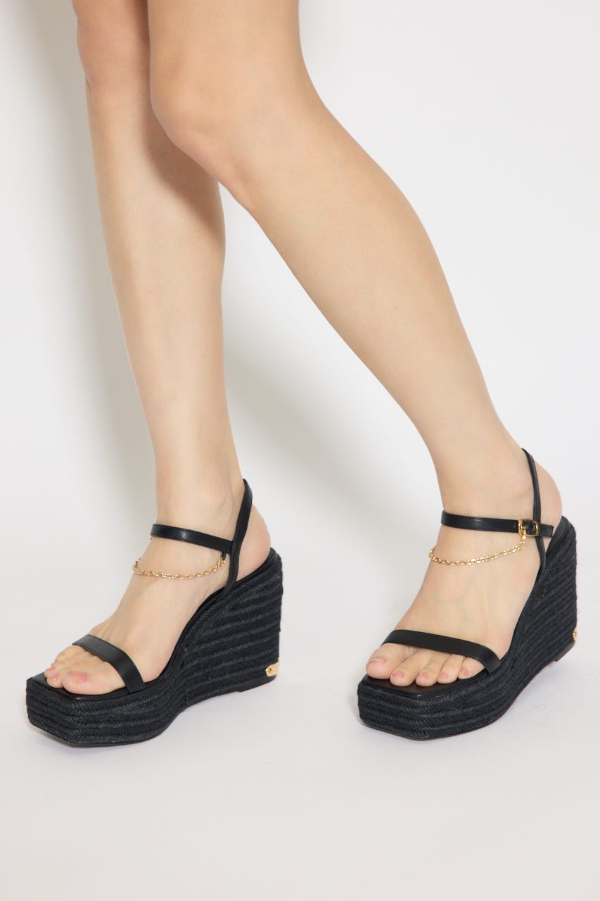 ウェッジソールサンダル BLK S