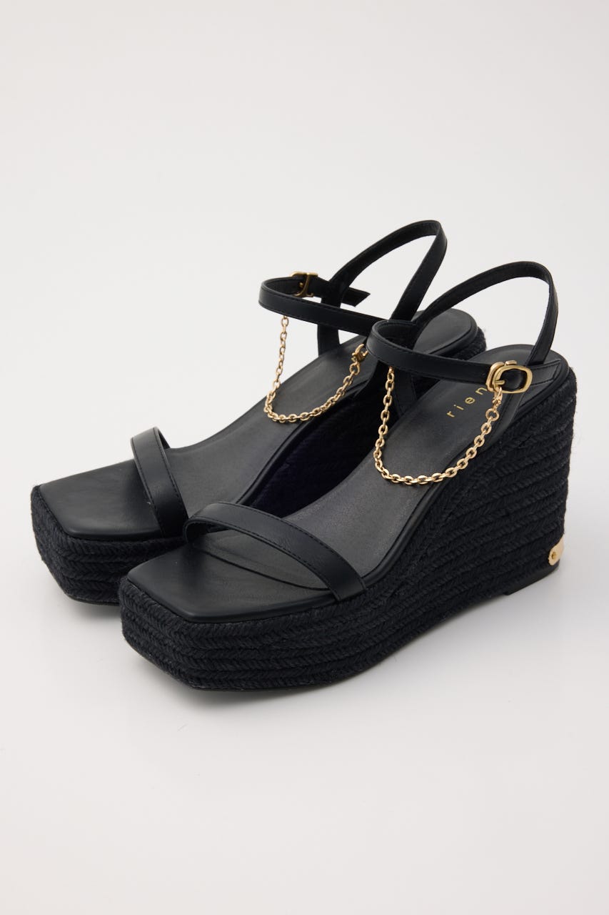 ウェッジソールサンダル BLK S