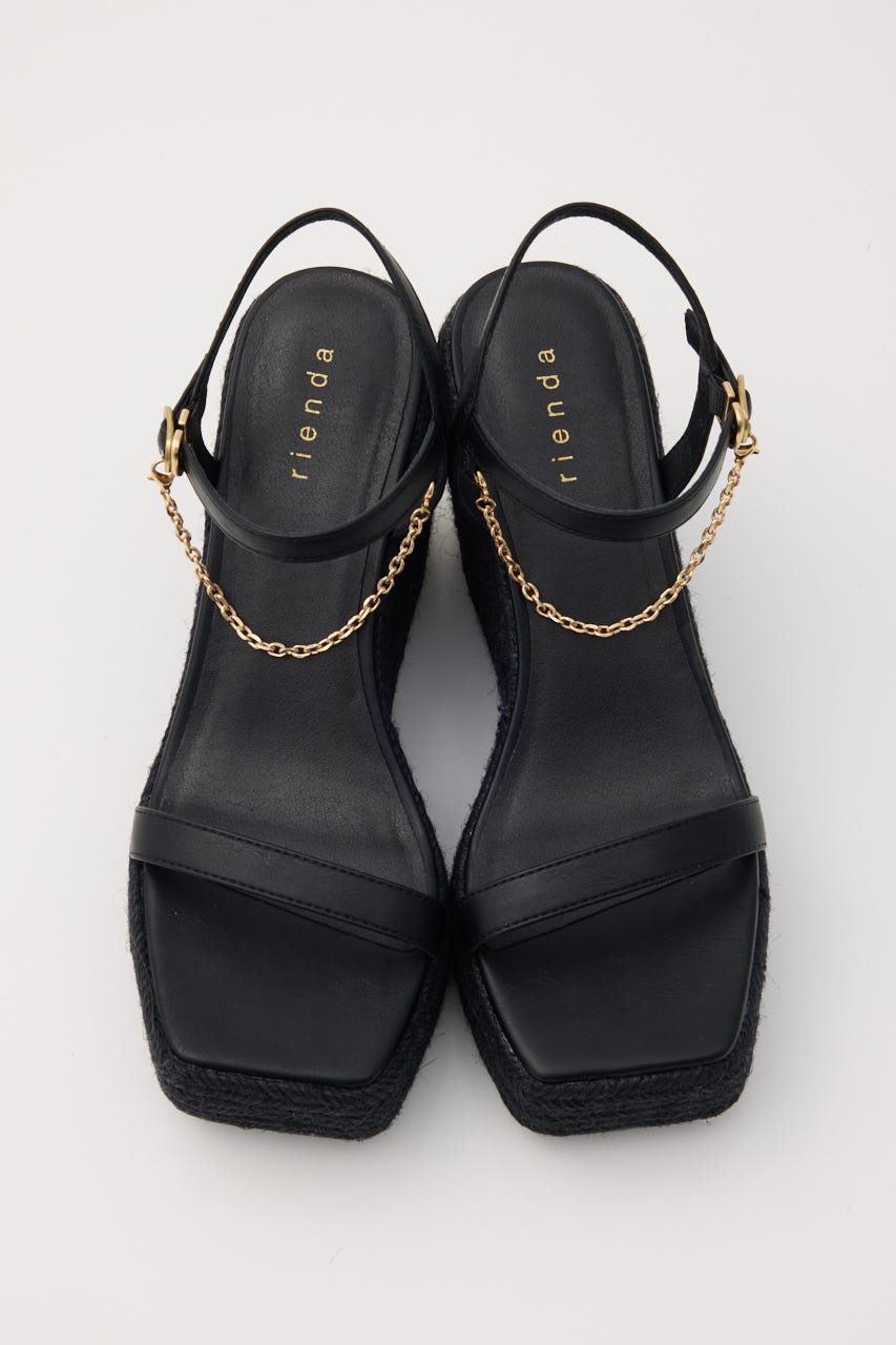 ウェッジソールサンダル BLK S