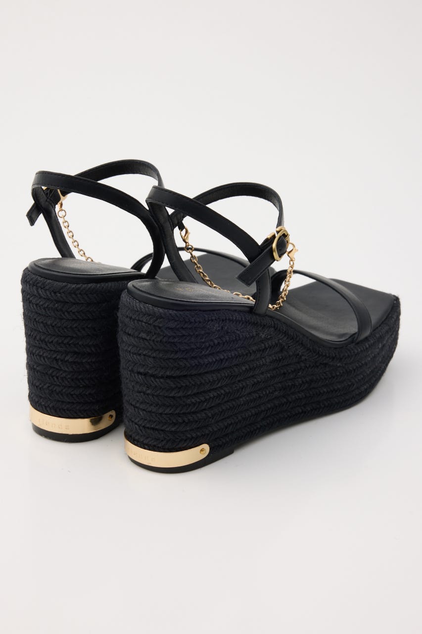 ウェッジソールサンダル BLK S