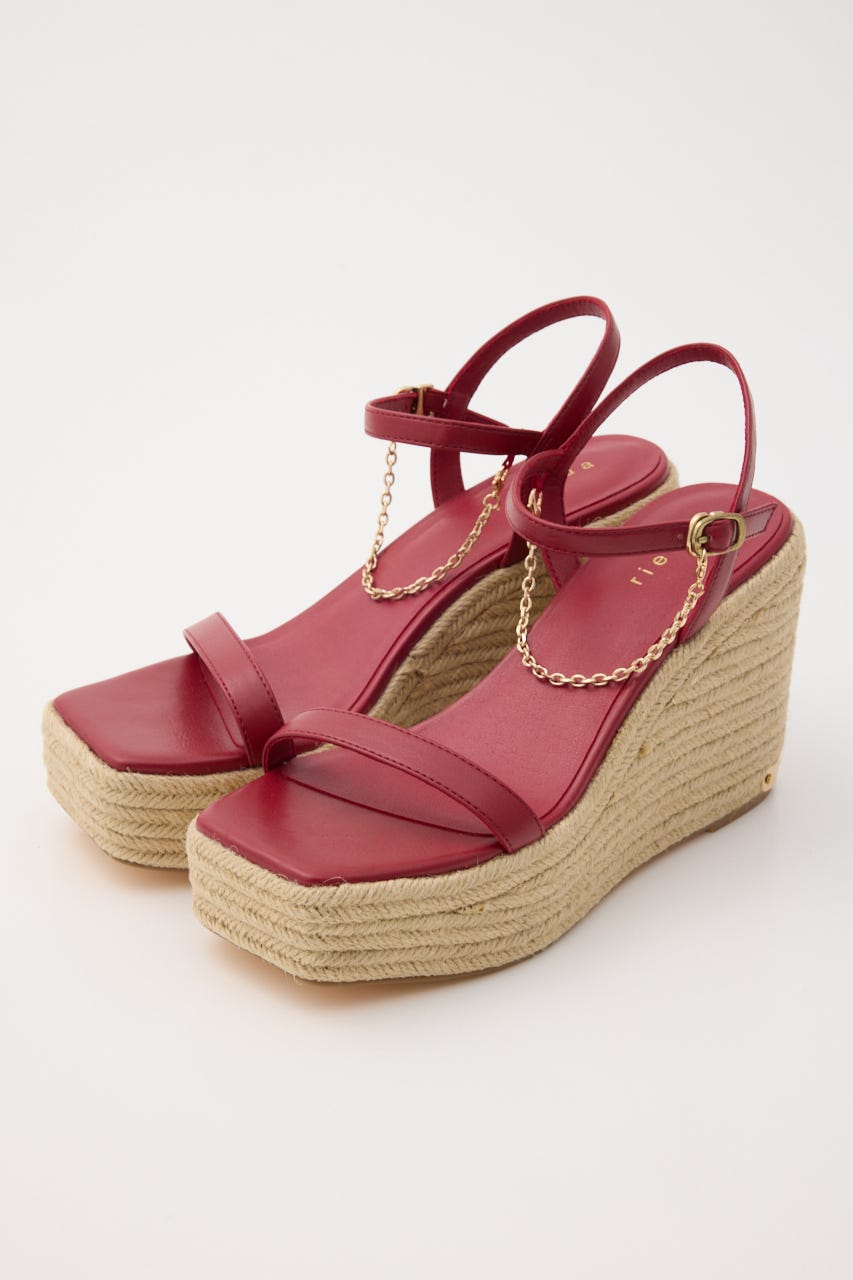 ウェッジソールサンダル RED M