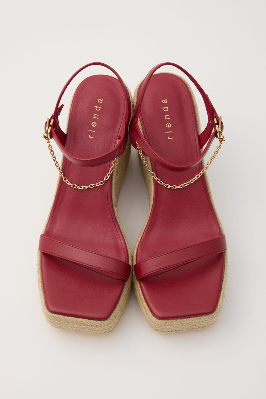 ウェッジソールサンダル RED M