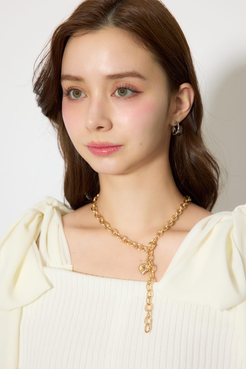 ニュアンスハートプレートネックレス GLD FREE