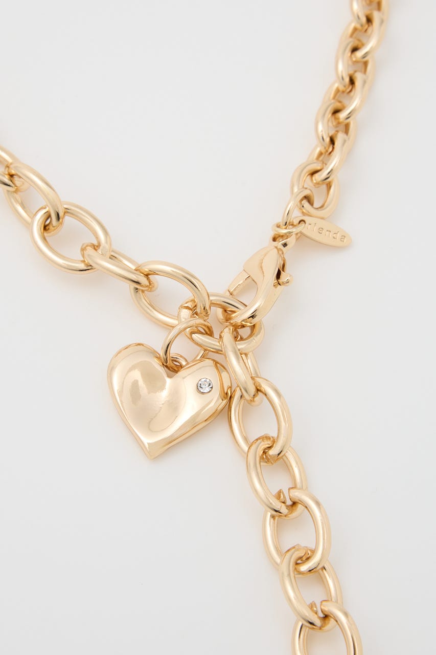 ニュアンスハートプレートネックレス GLD FREE