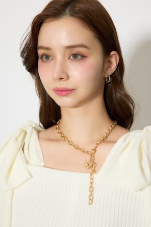 ニュアンスハートプレートネックレス