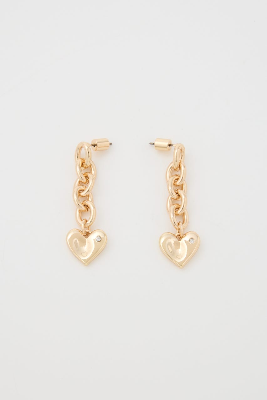 ニュアンスハートプレートピアス GLD FREE