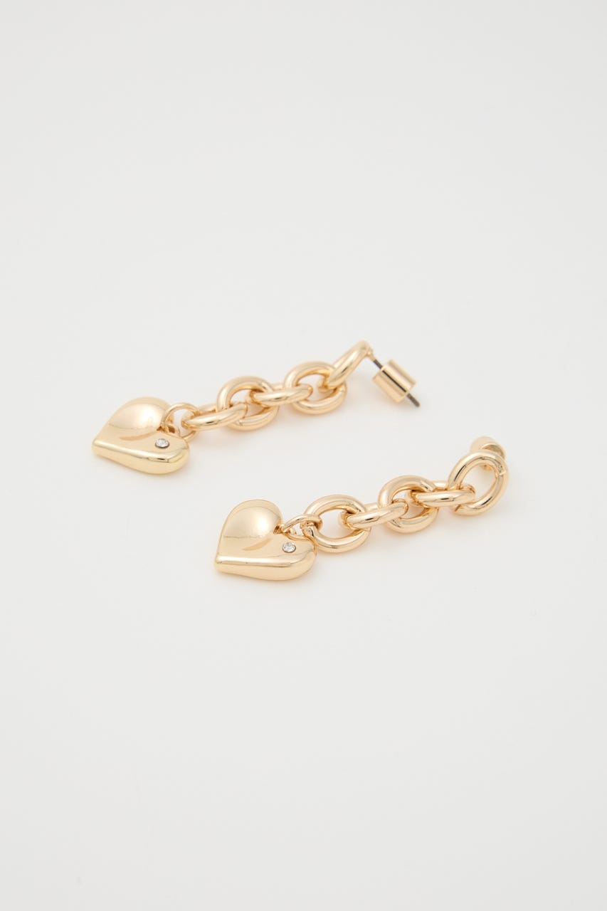 ニュアンスハートプレートピアス GLD FREE