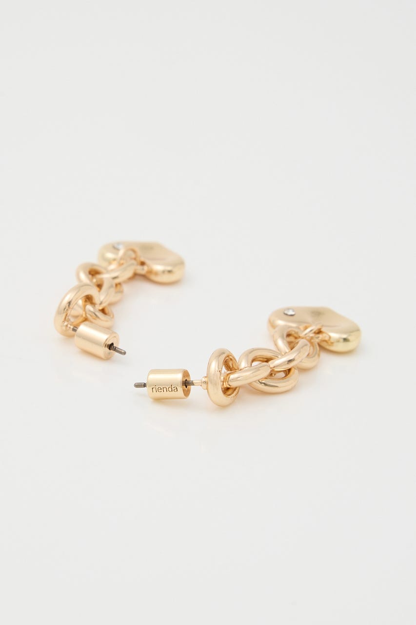 ニュアンスハートプレートピアス GLD FREE