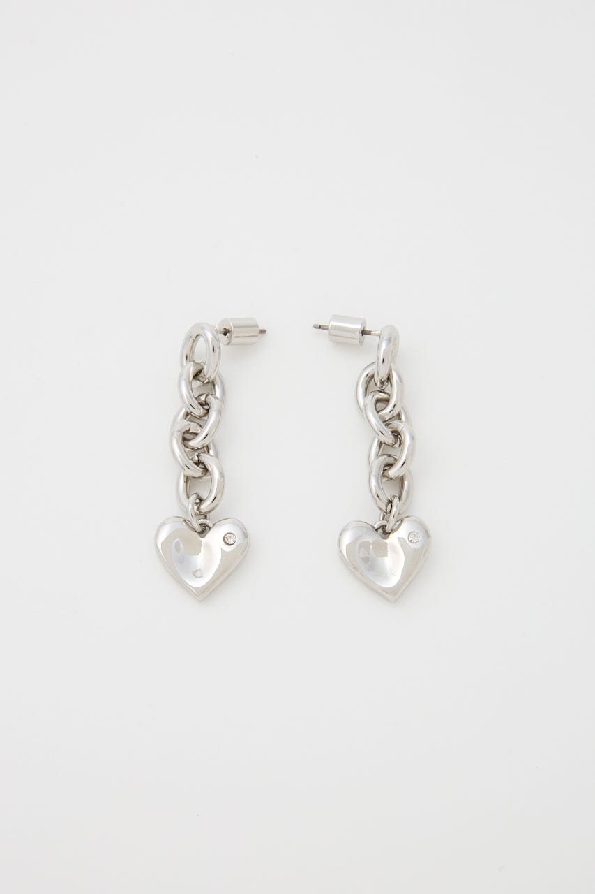 ニュアンスハートプレートピアス SLV FREE