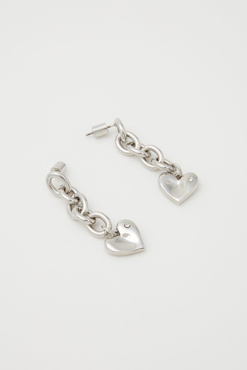 ニュアンスハートプレートピアス SLV FREE