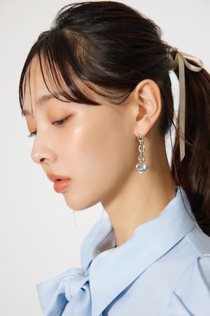 ニュアンスハートプレートピアス