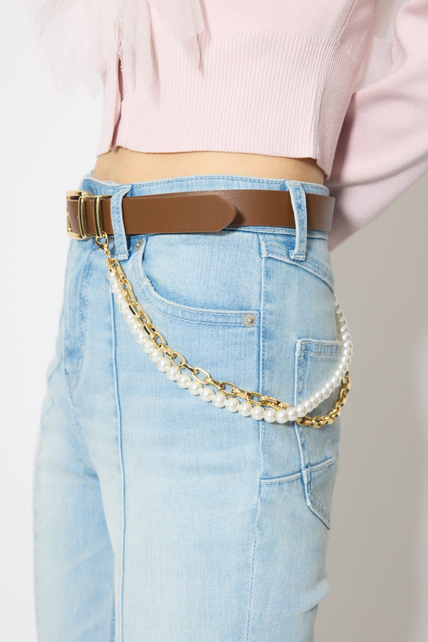 チェーン付きベルト BRN FREE