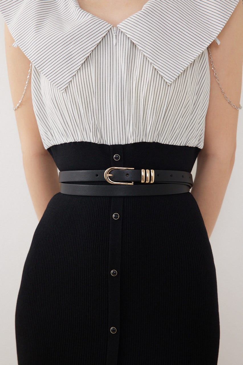 オーバーラップ細ベルト BLK FREE