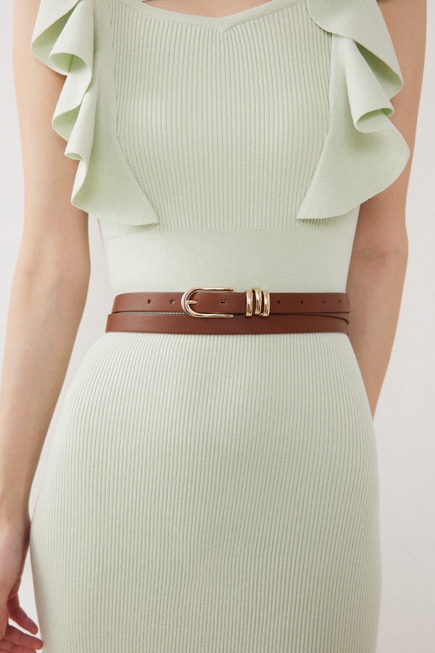 オーバーラップ細ベルト BRN FREE