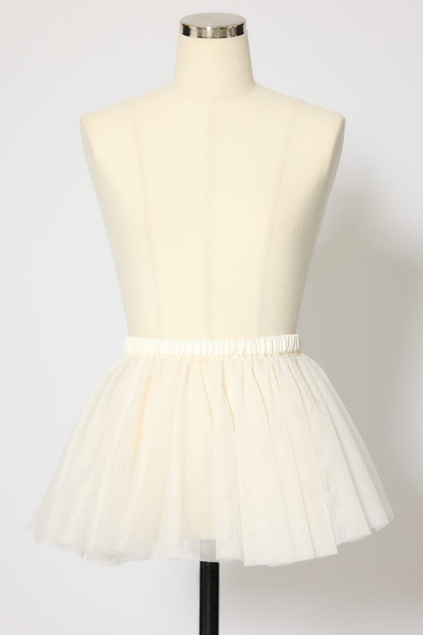 チュールレイヤードペプラムニットトップス BLU FREE