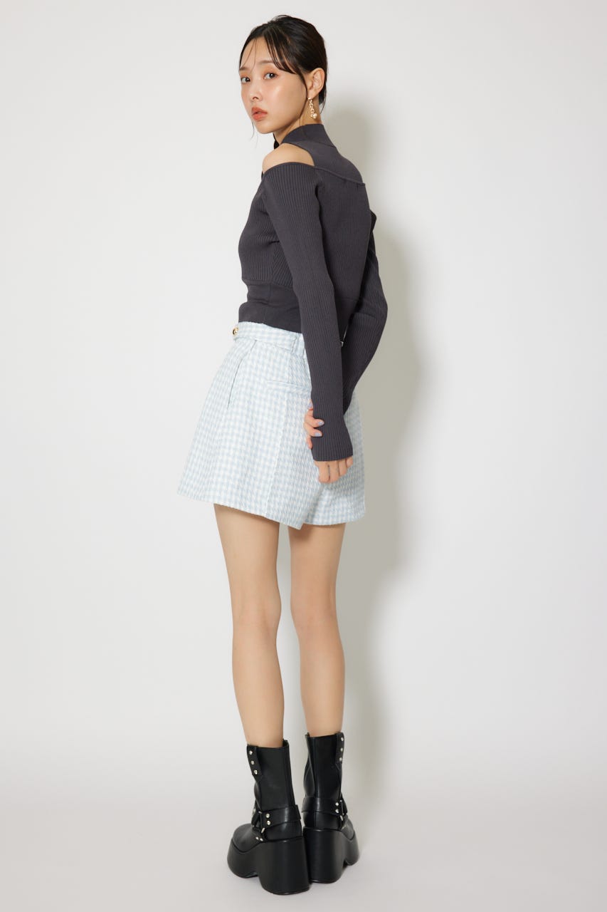 レイヤードニットトップス L/BLK FREE