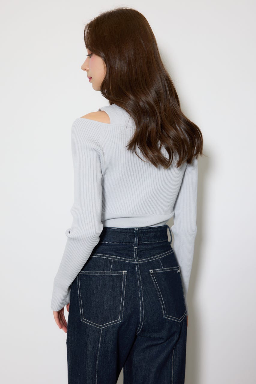 レイヤードニットトップス L/BLU FREE