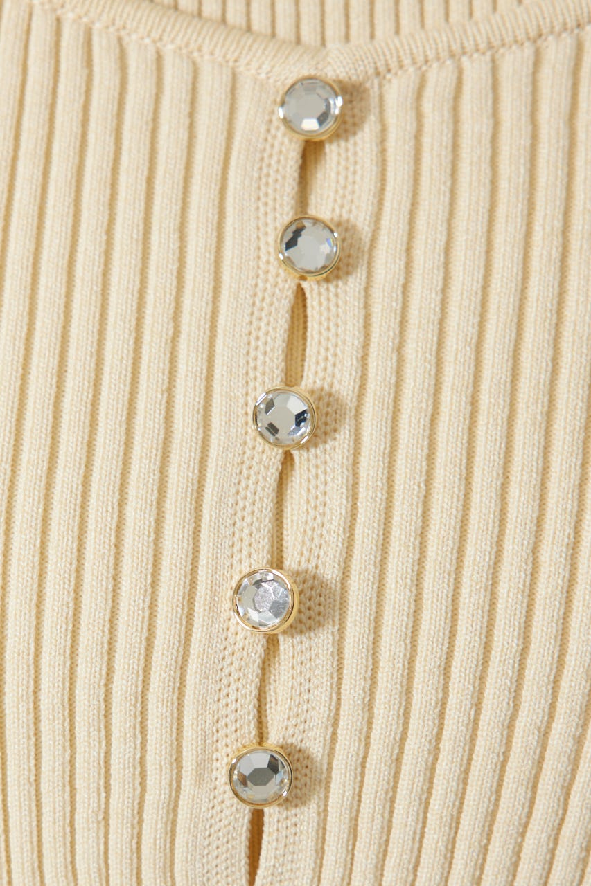 レイヤードニットトップス L/YEL FREE