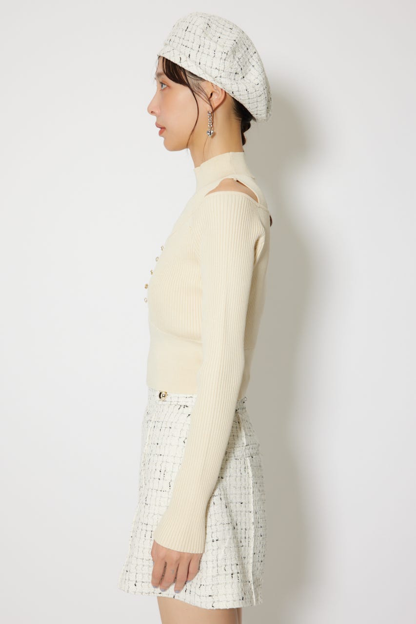 レイヤードニットトップス L/YEL FREE