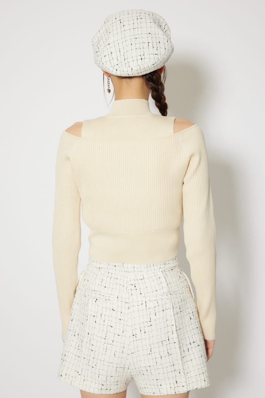 レイヤードニットトップス L/YEL FREE