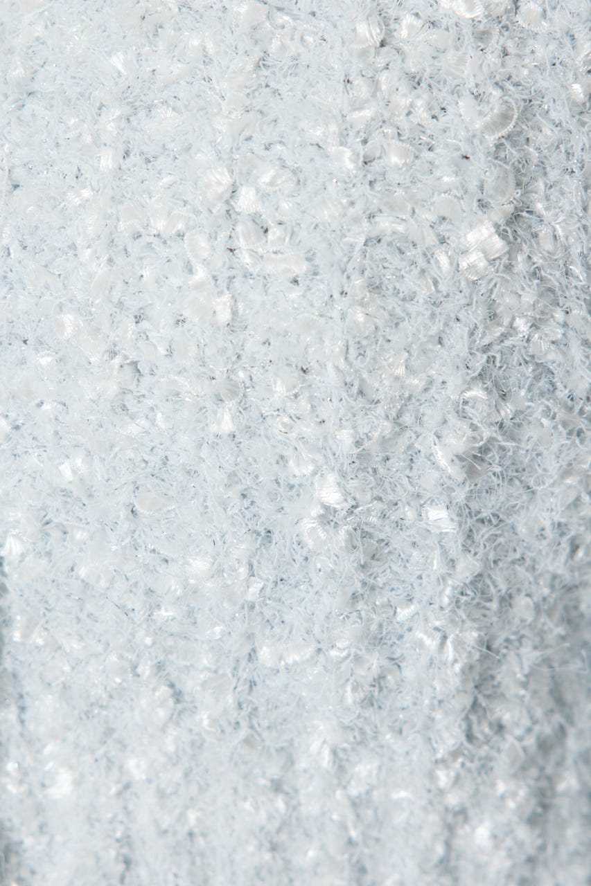 デザインボタンオフショルニットカーディガントップス L/BLU FREE