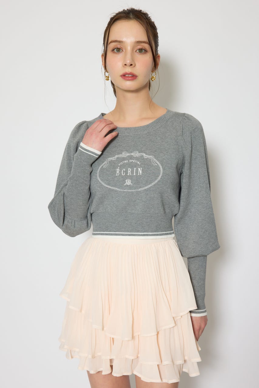 ロゴニットトップス GRY FREE