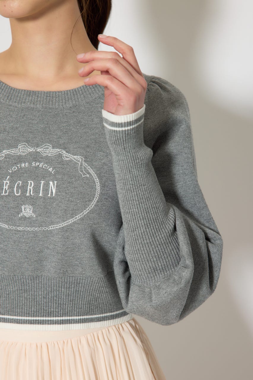 ロゴニットトップス GRY FREE