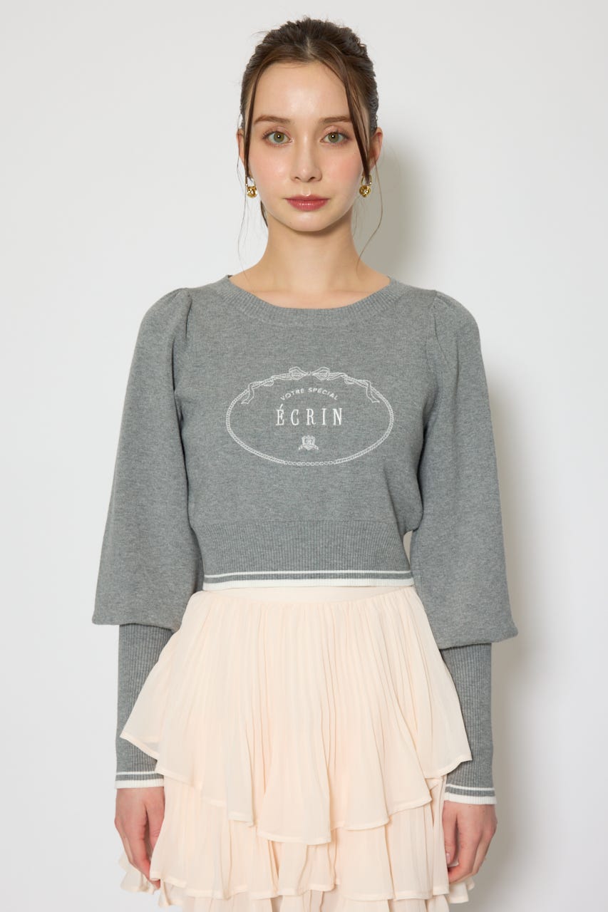 ロゴニットトップス GRY FREE