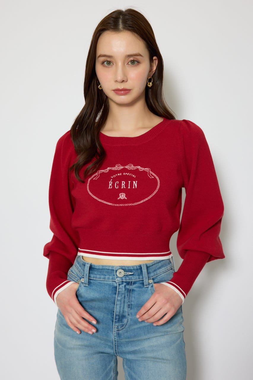 ロゴニットトップス RED FREE