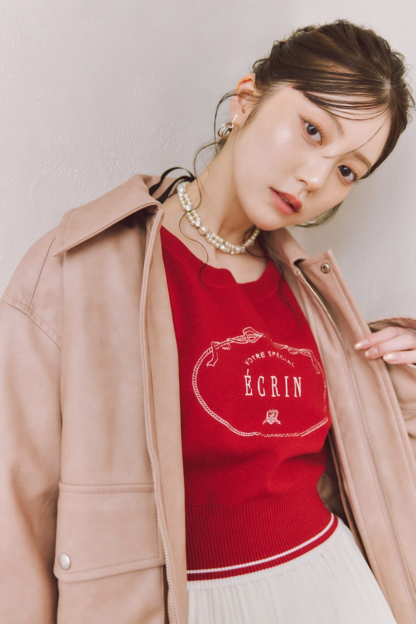 ロゴニットトップス RED FREE