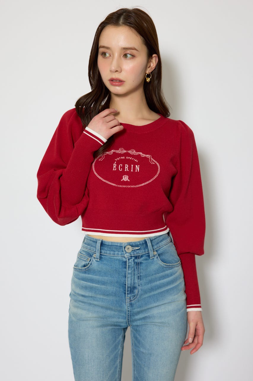 ロゴニットトップス RED FREE