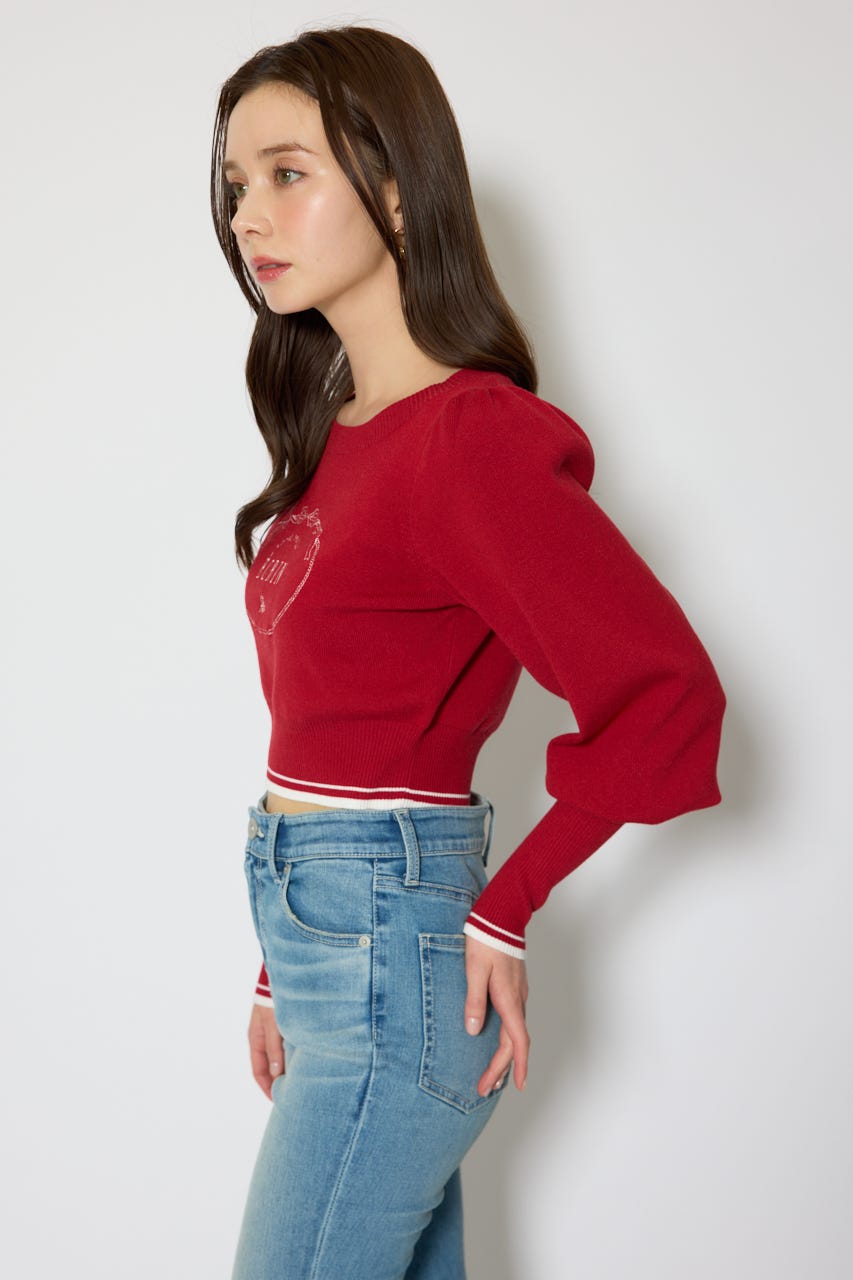 ロゴニットトップス RED FREE