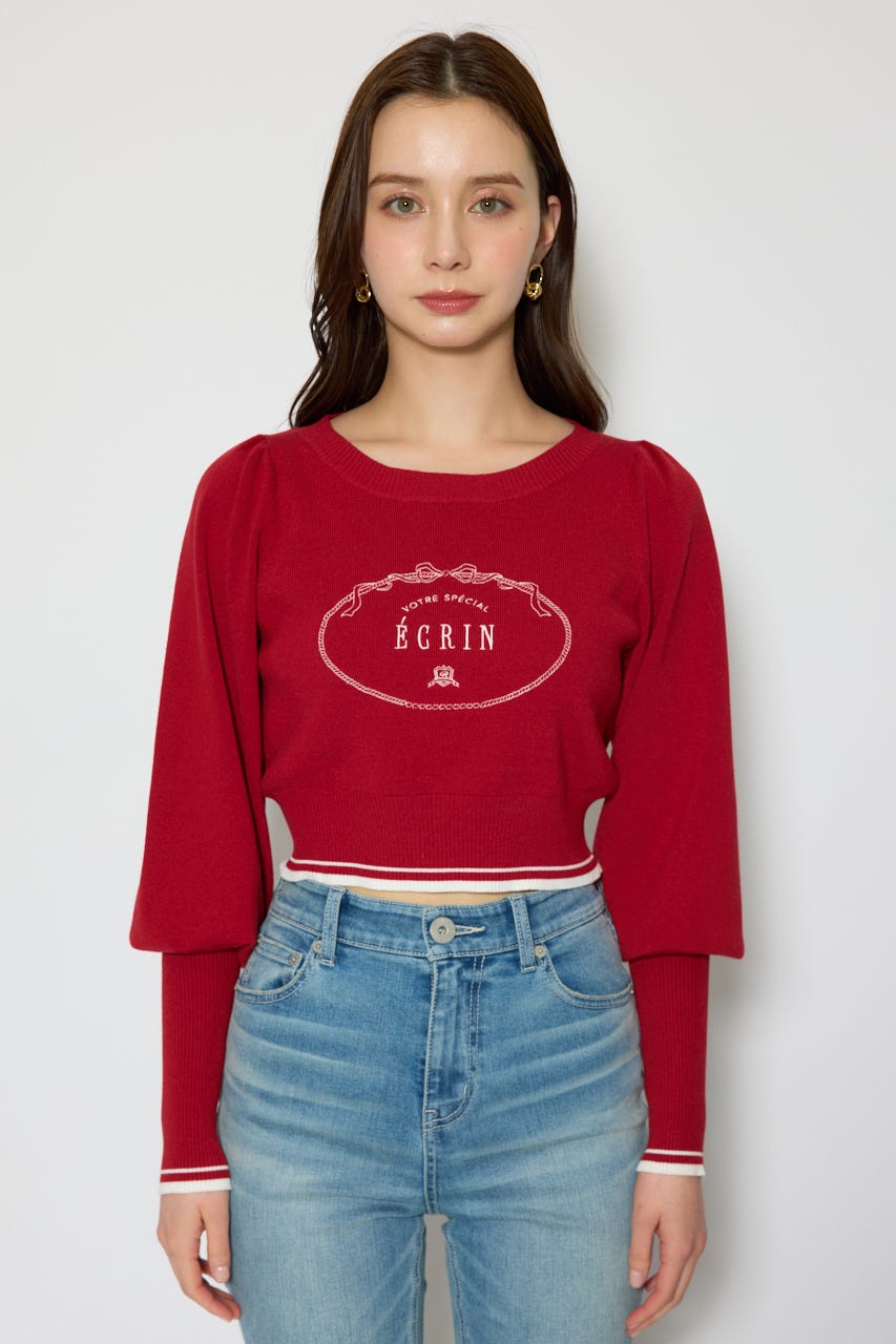 ロゴニットトップス RED FREE