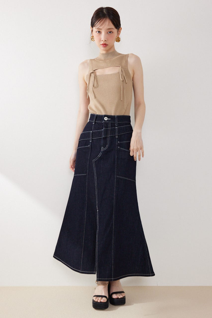 ウォッシャブルリボントップス BEG FREE